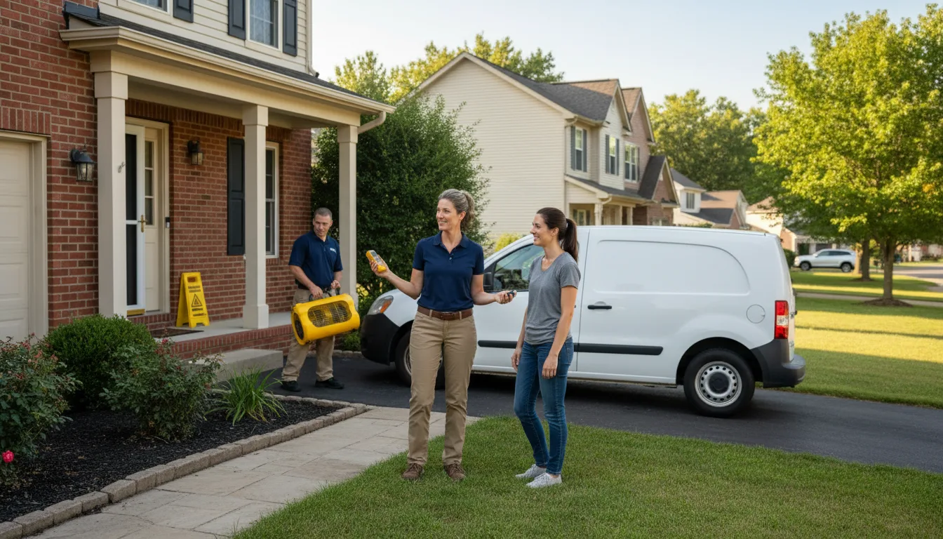 Residential water damage restoration in Owaneco, IL